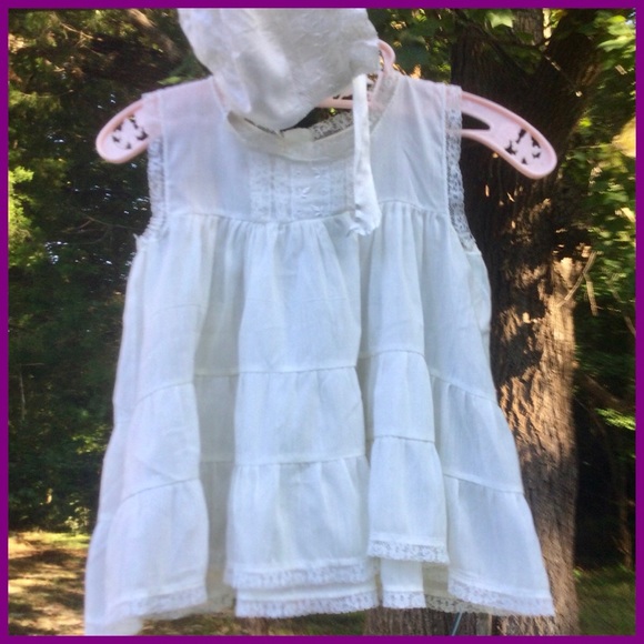 Vtg Dress & Bonnet, 0-6 mos - Picture 6 of 6